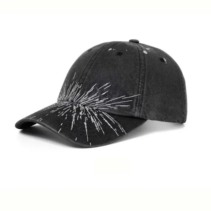 Casquette de baseball en coton délavé, 2 styles, très tendance, avec imprimé effet vieilli, casquett