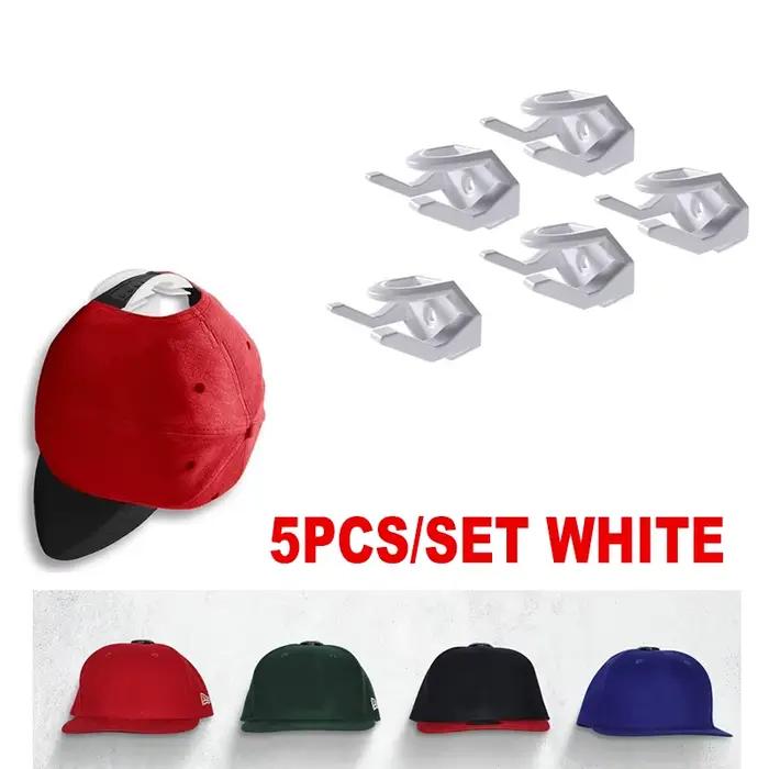 Supports adhésifs pour chapeaux, 5/8 pièces, poinçon gratuit, crochet de rangement pour chapeaux déc