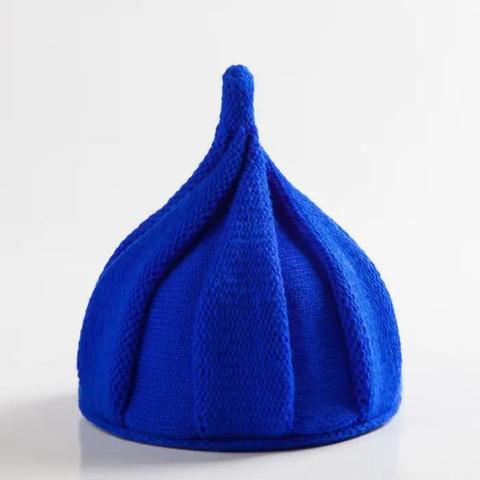 Chapeau en tricot à fleurs torsadées pour femmes, coupe ample, couleur unie, pull décontracté, mode 