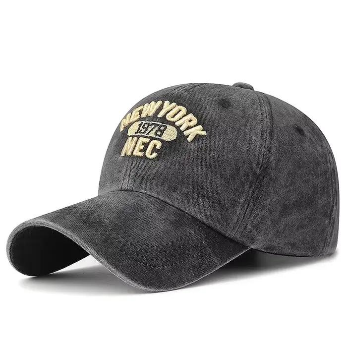 Casquette de Baseball coréenne en coton délavé, chapeau haut-de-forme souple, quatre saisons, casque
