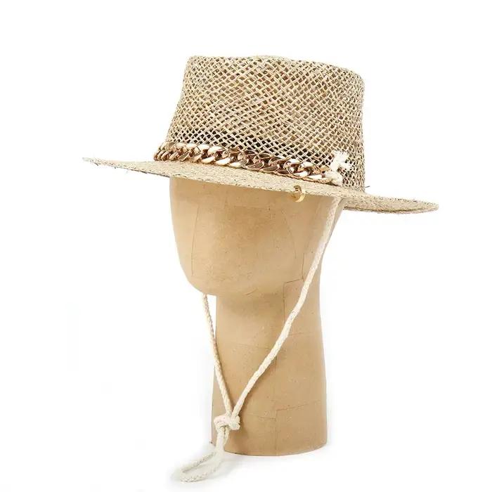 Nouvelles ventes chaudes : Chapeau de paille pour femme, style européen et américain, avec design à 