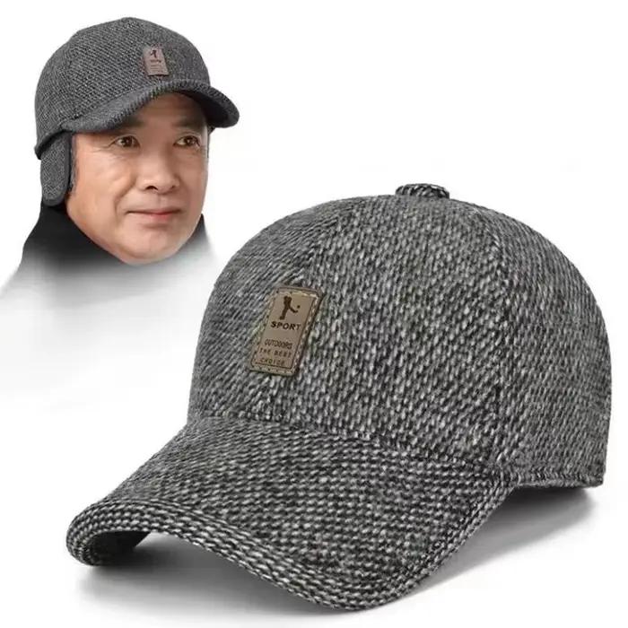 Chapeau en coton pour hommes, automne et hiver, chapeau en tissu pour papa d'âge moyen, pare-brise p