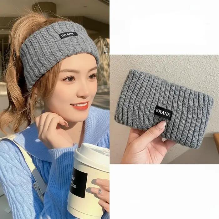 Bonnet tricoté pour femmes, bandeau chaud d'hiver, accessoire pour cheveux polyvalent et décontracté