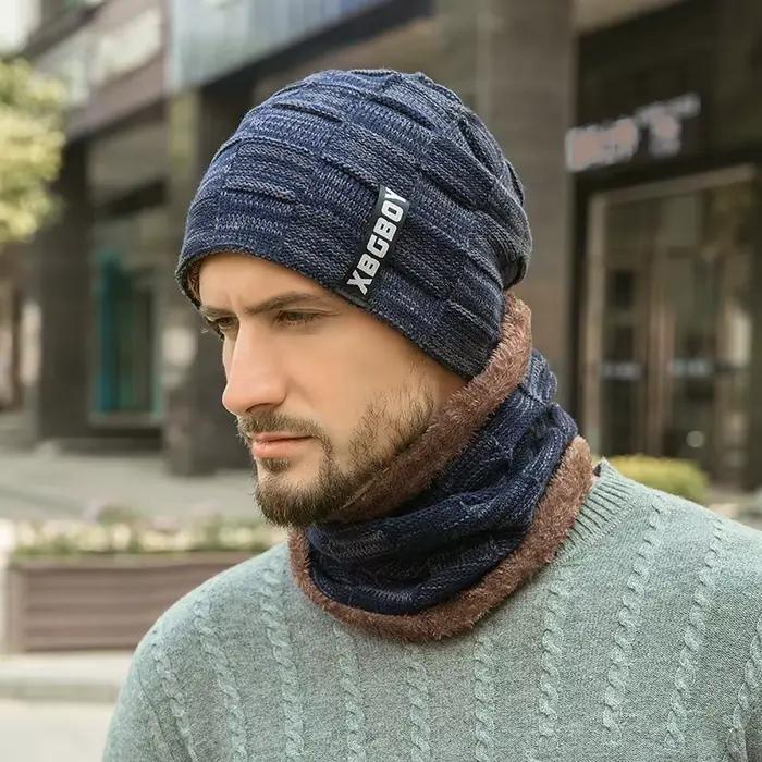 Ensemble bonnet et écharpe à doublure polaire chaude pour hommes et femmes, bonnet Snood, ski sporti