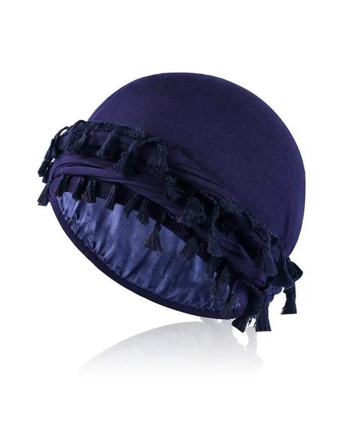 Turban vintage torsadé pour hommes, en modal extensible et satin, avec cordon de serrage, lavable en
