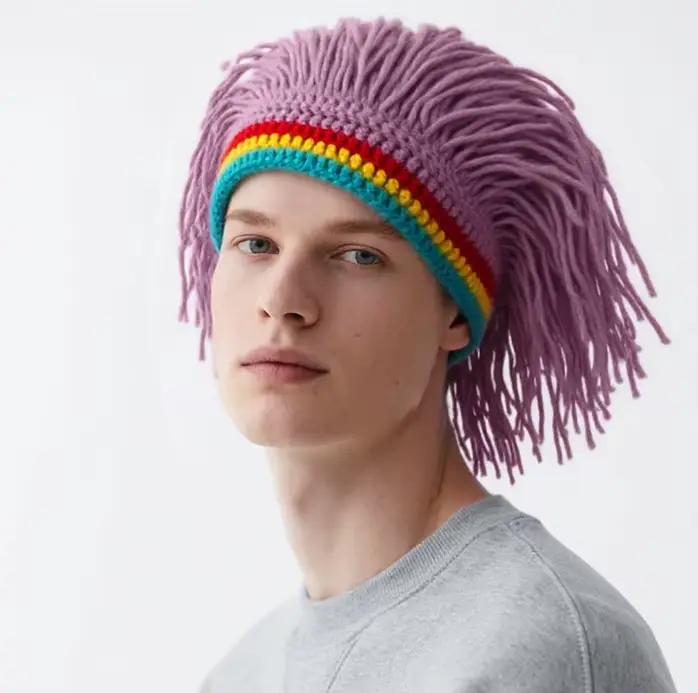 Reggae Dreadlocks Beanie casquette homme Hip Hop casquette Crochet fait à la main hiver Gorro Hallow