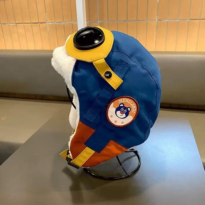 Chapeau d'aviateur pour enfants, chaud, coupe-vent et protection des oreilles pour les activités de 