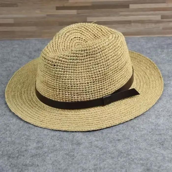 Chapeau de paille en raphia pour homme, grande taille 63 cm, pour grande circonférence de tête, prot