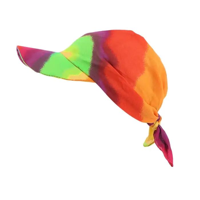 Femmes foulard visière chapeau avec bandeau imprimé large bord chapeau de soleil été plage chapeaux 