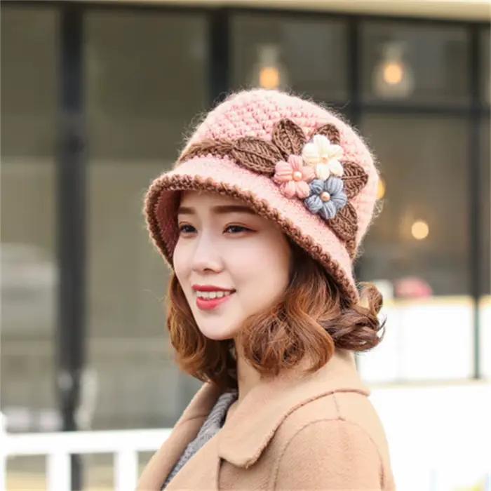 Chapeau en laine pour femmes, vente directe d'usine, bonnet tricoté, protection auditive chaude, cou
