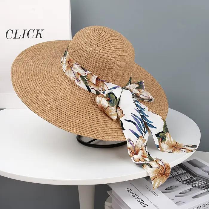 Ensemble chapeau de paille et sac, chapeau de plage, ensemble deux pièces pare-soleil, sac fourre-to