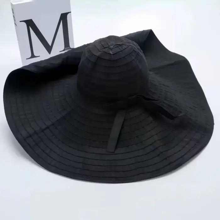 Chapeau seau en plastique Anti-Pliable pour femmes, Simple, avec nœud papillon, bricolage, à large b
