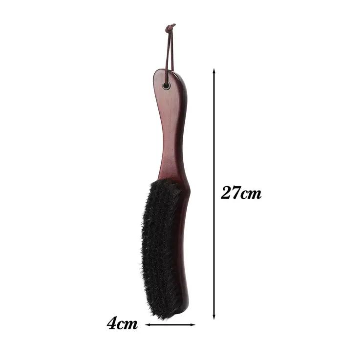 Brosse en feutre avec manche en bois, brosse pour manteau courbe en S, brosse à peluches en poils de