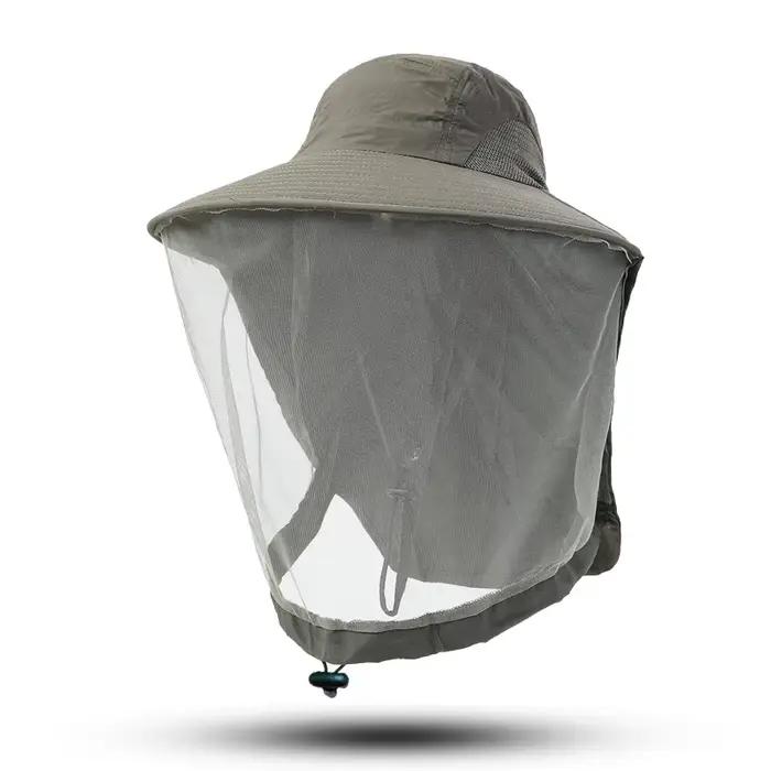 Chapeau Bob Unisexe avec Filet Anti-Moustiques pour l'Été – Respirant, Idéal pour la Pêche et le Jar