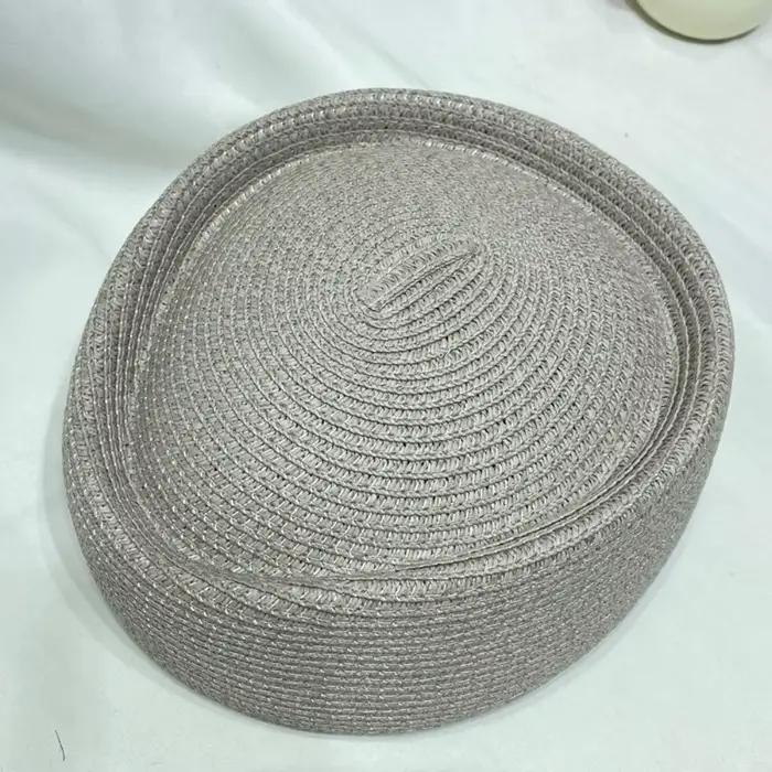 Nouveau chapeau béret élégant en paille, fait main, forme goutte d'eau, style hôtesse de l'air, simp