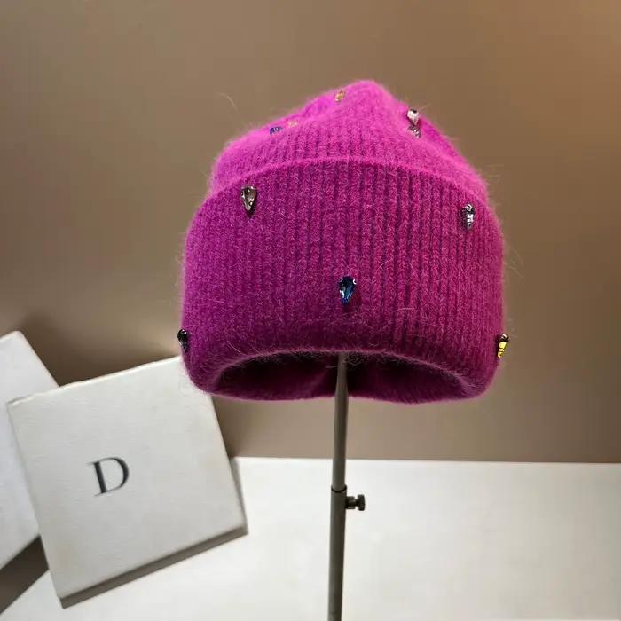 Chapeau d'hiver avec nœud bal inodrill pour hommes et femmes, bonnet en laine chaud, cache-oreilles 
