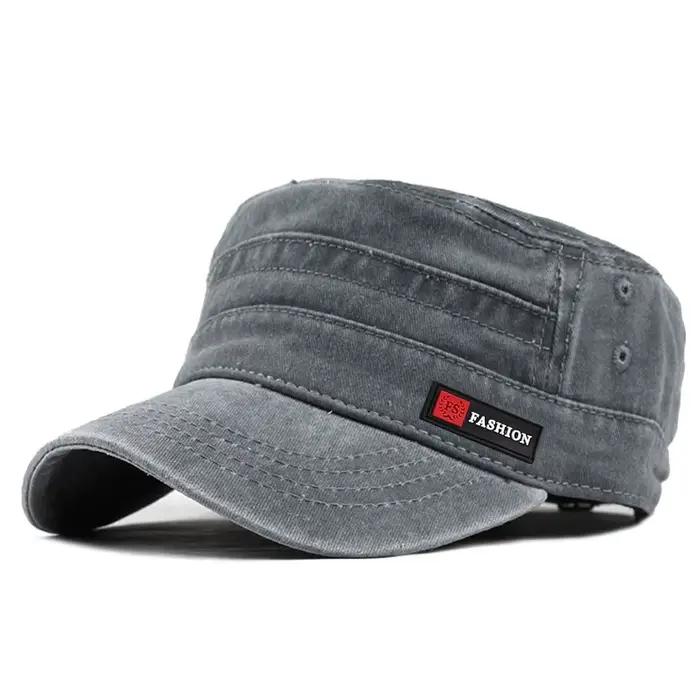 Chapeau délavé pour homme, nouveau modèle printemps/été automne, en coton, à calotte plate, style mi