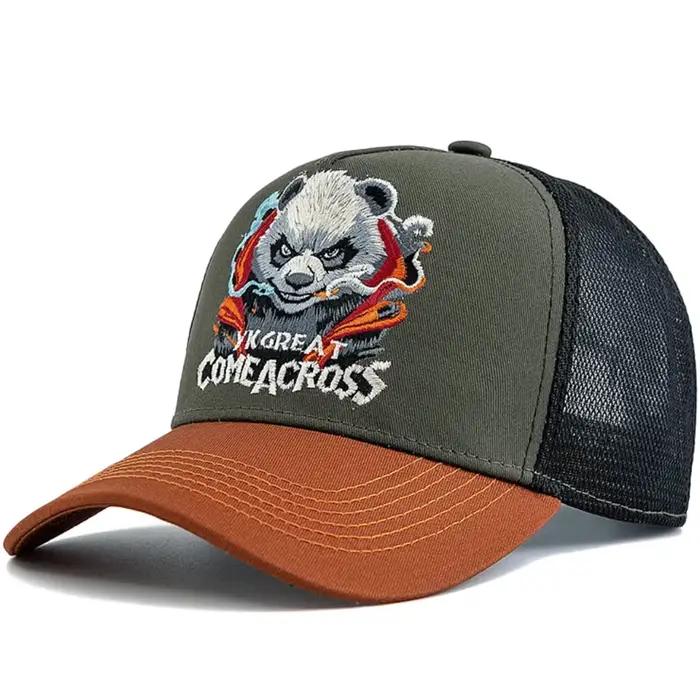 Casquette de baseball unisexe brodée Panda, style nouveau, chic, respirante, pour hommes et femmes, 