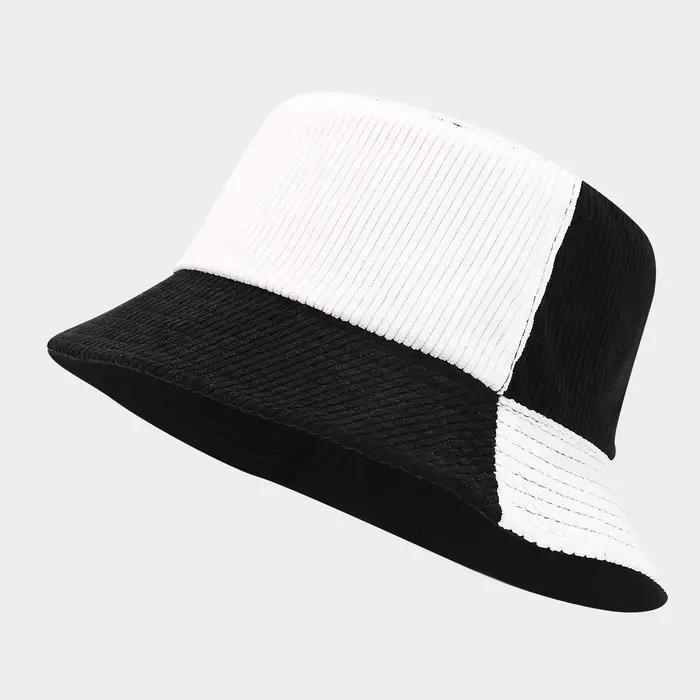 Chapeaux seau pour femmes, rétro américain, couleur contrastée, Harajuku, chapeaux de pêcheur simple