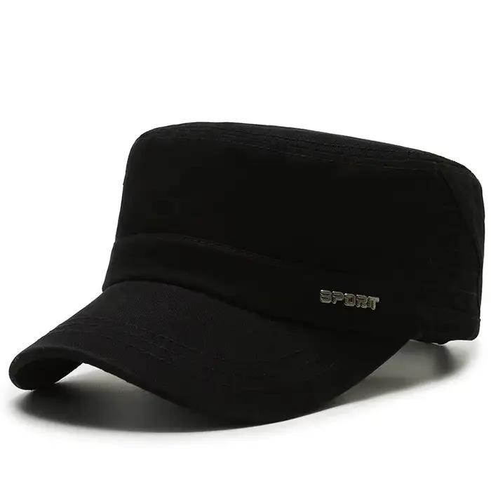 Chapeau militaire plat pour hommes, simple et polyvalent, langue de canard, d'âge moyen, mode décont