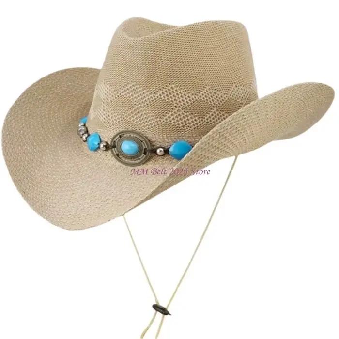 49ME – chapeau paille en crochet à main, chapeau vacances pour adultes, chapeau soleil pour activité