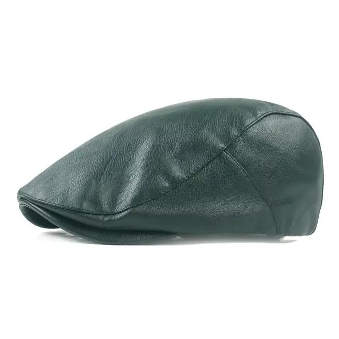 Béret élégant en cuir PU pour hommes et femmes, Design tendance pour décontracté et fête, chapeau à 
