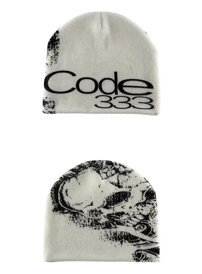Chapeau en tricot gothique rétro foncé, tendance de rue, articles de mode de rue personnalisés, nouv
