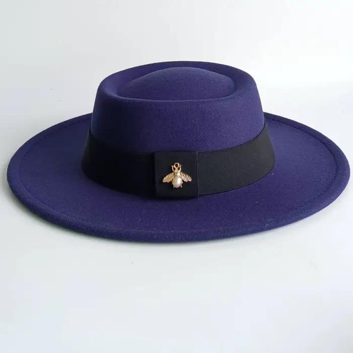 Chapeau Fedora en feutre élégant de style français, chapeaux en feutre pour l'automne et l'hiver, ac