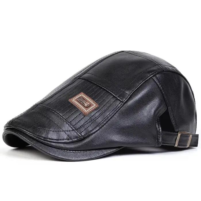 Casquettes de gavroche rétro en cuir PU pour hommes, style JAMONT, chapeaux de peintre britanniques,