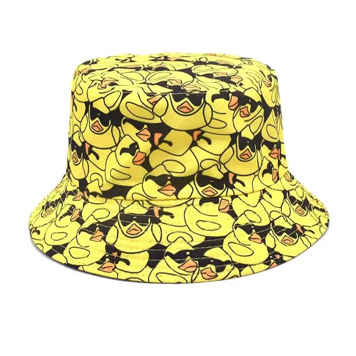 Chapeau Bob Imprimé Canard Mignon pour Femme et Homme, Chapeau Panama Unisexe Tendance pour l'Été, l