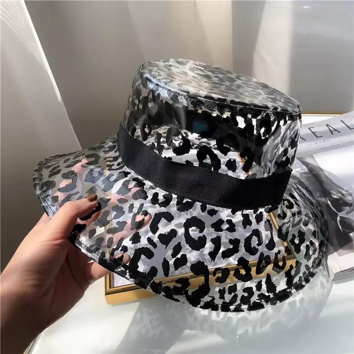 Chapeau de pluie Transparent en PVC, pliable, doux, imperméable, à large bord, pour femmes et filles