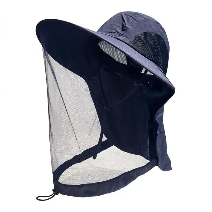 Chapeau de protection UV avec masque facial, respirant, anti-insectes, à large bord, pour la pêche, 
