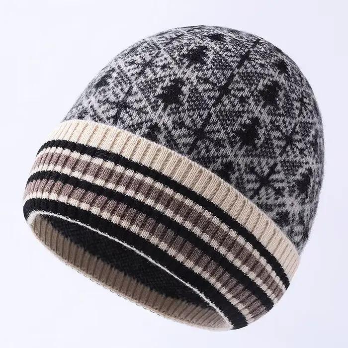 Bonnet en tricot de laine pour homme, chaud et doux, accessoire de ski pour temps froid, sports de p