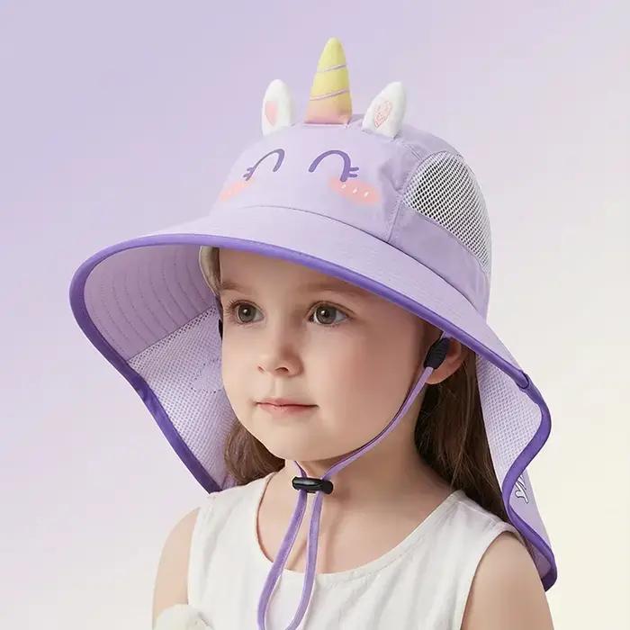Chapeau de protection solaire pour enfants - Chapeau de plage léger et à séchage rapide pour filles,