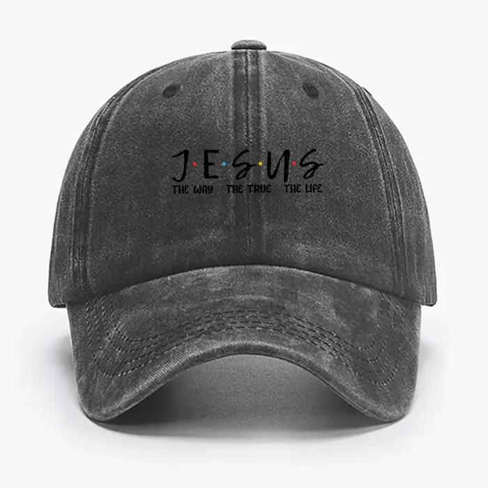 DistMurcia-Casquette de Baseball Noire pour Femme, Chapeau en Maille, Imprimé JESUS, Foi Chrétienne,