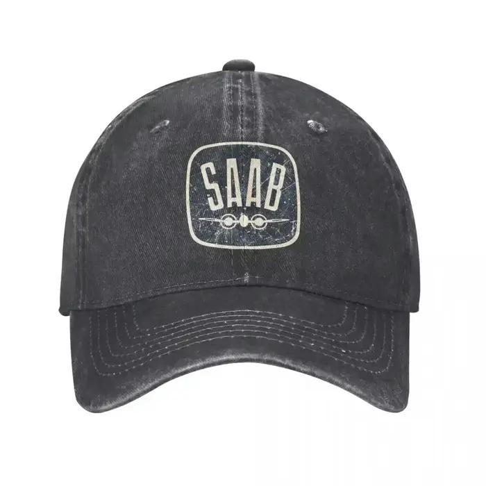 SAAB voiture Vintage rétro Logo casquette de Baseball Vintage en détresse Denim lavé couvre-chef de 