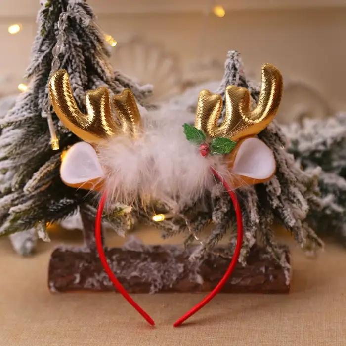 Chapeau de noël mignon pour père noël, cloches d'élan, cerceau pour cheveux féminins, décoration de 