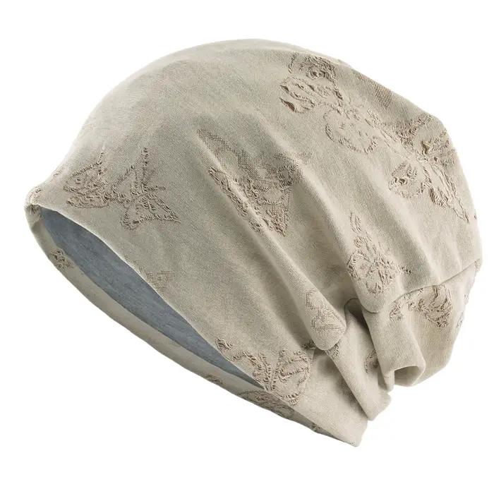 Bonnet en tricot transparent bicolore pour femmes, ajouré, papillon, doux, respirant, sport, décontr
