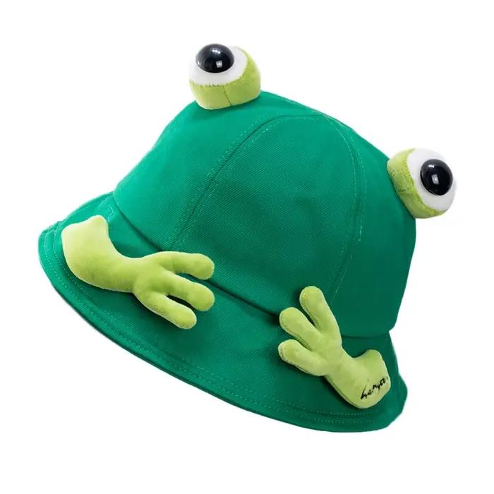 Chapeaux de grenouille de dessin animé mignon pour femmes, casquettes de pêche, pliable, léger, sole