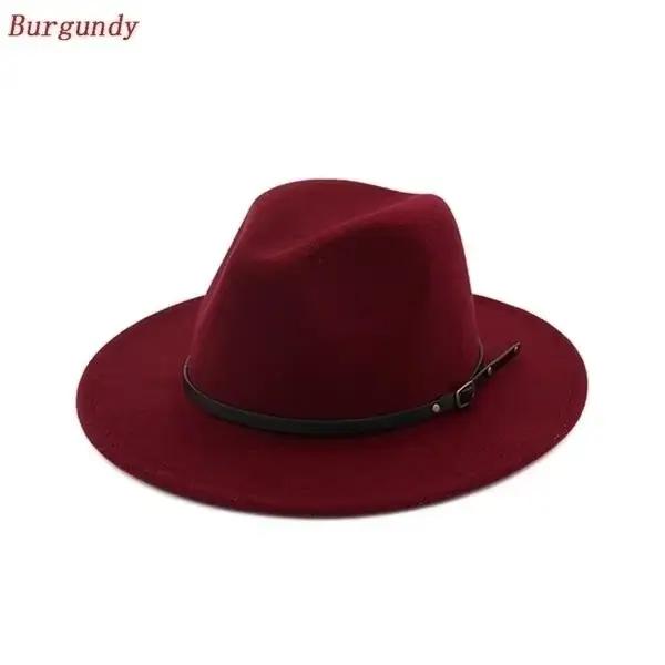 Chapeau Vintage à large bord pour hommes/femmes, casquette de Jazz en feutre pour fête d'église, cha