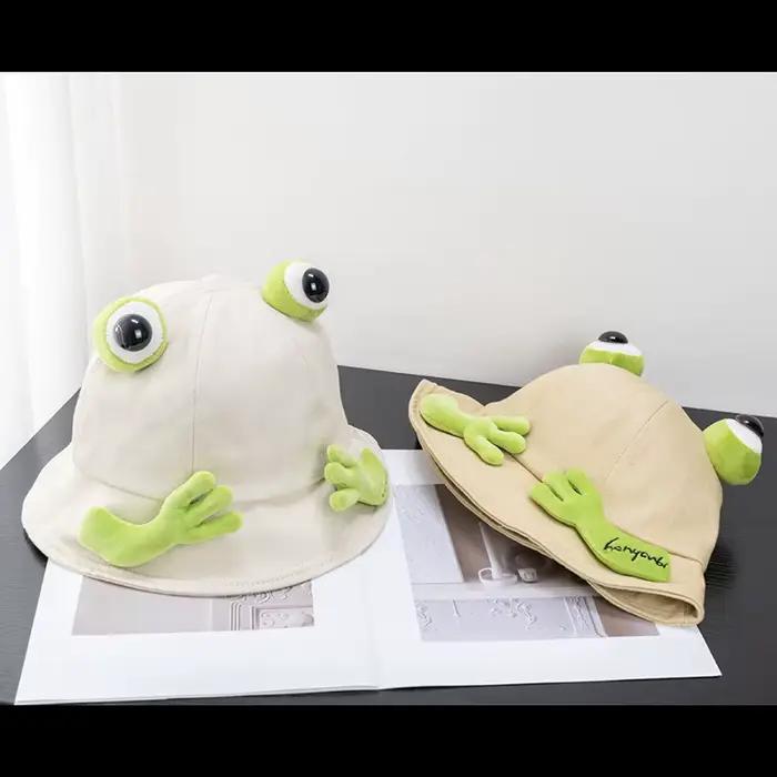 Chapeaux de grenouille de dessin animé mignon pour femmes, casquettes de pêche, pliable, léger, sole