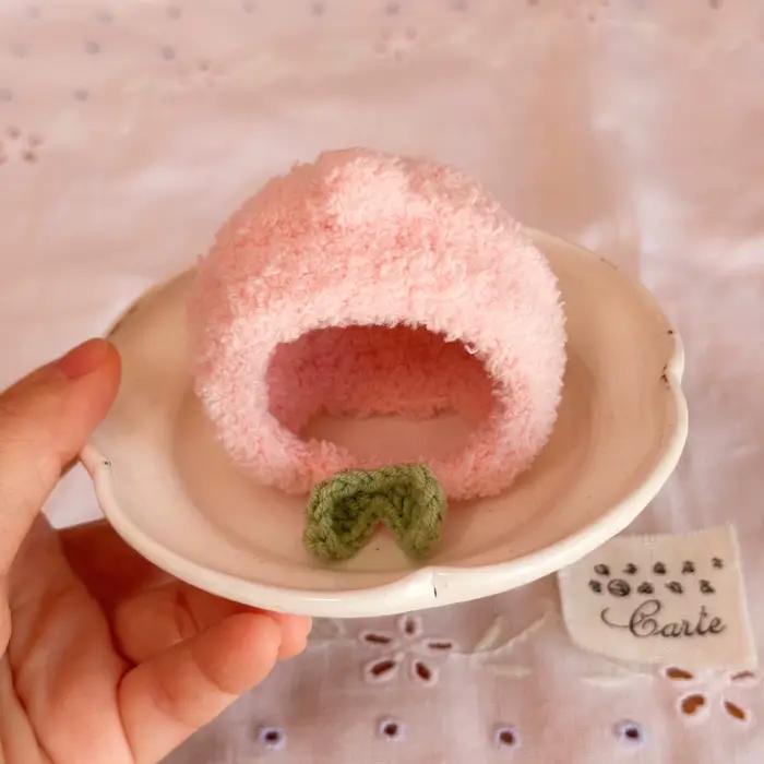 Chapeau tricoté Labubu, motif fruit de dessin animé mignon, tricoté à la main, pour poupées en coton