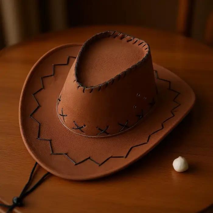 Chapeau de cowboy western vintage pour enfants, chapeau de cowgirl à large bord, chapeau de soleil, 