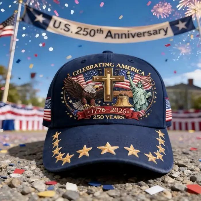 Casquette brodée drapeau vintage US 250e anniversaire, casquette Statue de la Liberté, casquette de 
