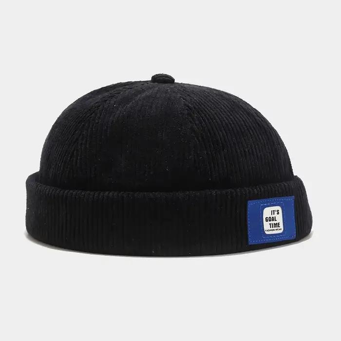 Bonnet chapeaux sans bords pour hommes femmes velours côtelé dôme réglable Vintage couleur unie unis