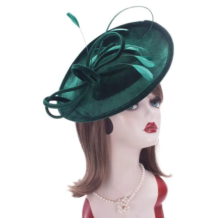Lawliet-Chapeau en velours pour femme, Fascinateur d'église, pièce de sauna, boucle élégante, occasi