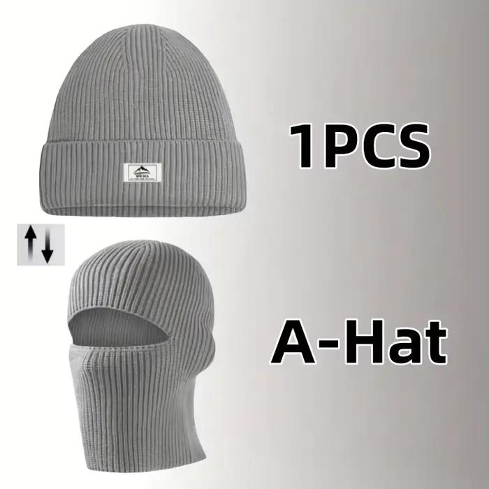 Chapeau tricoté pour hommes, bonnet balaclava pour l'automne et l'hiver, chapeau en fil tricoté, cou