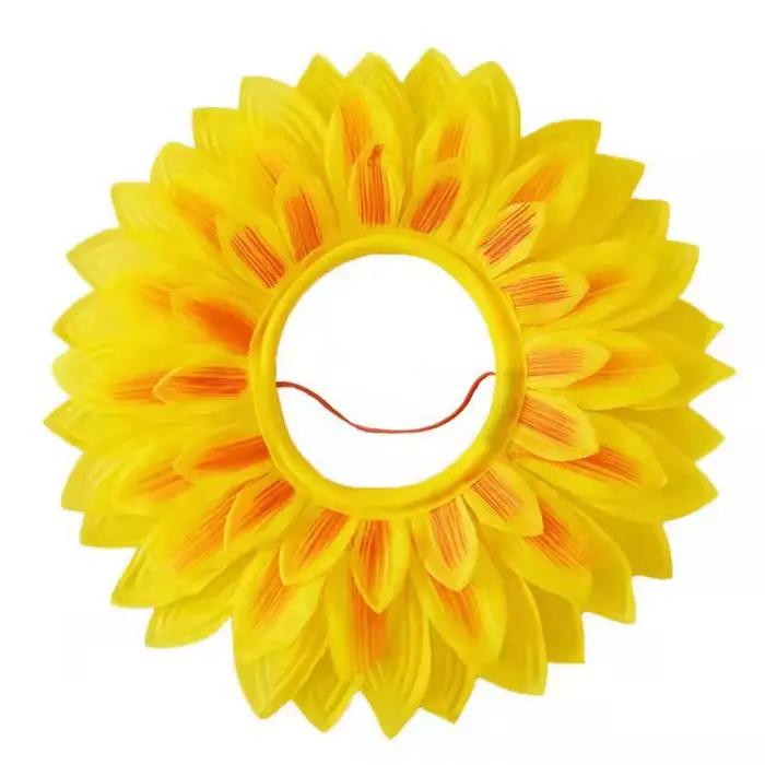 Chapeau de tournesol amusant et mignon, jaune, pour fête costumée, style cagoule, bandeau amusant, a