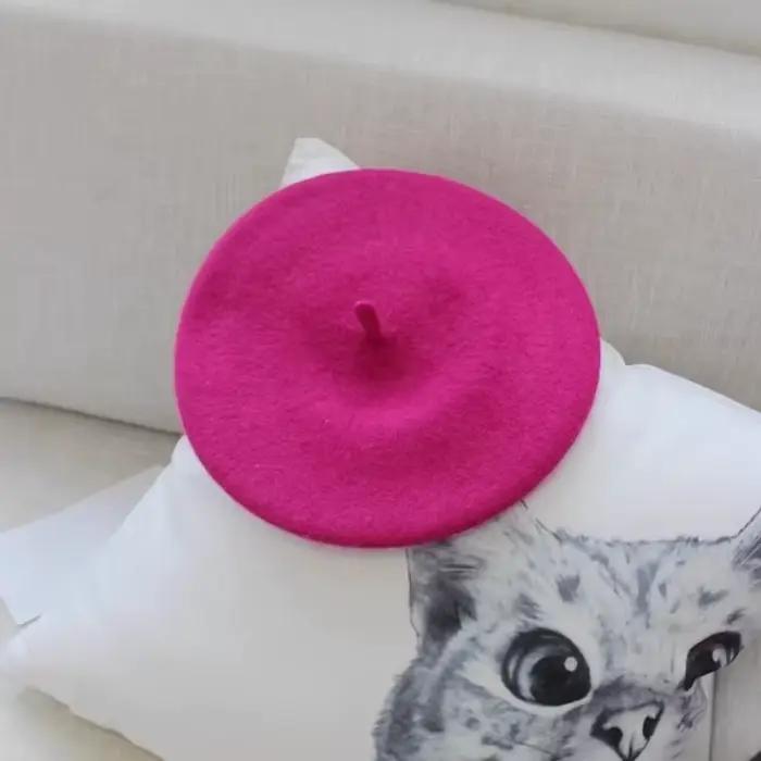 Nouveau Béret en Mélange de Laine 2026 pour Femme – Style Français Classique Couleur Unie – Chaud et