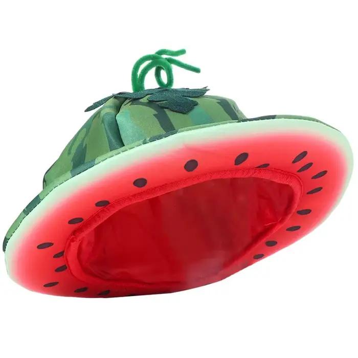 Chapeau de soleil créatif en forme de pastèque, confortable, mignon, à larges bords, drôle, unisexe,